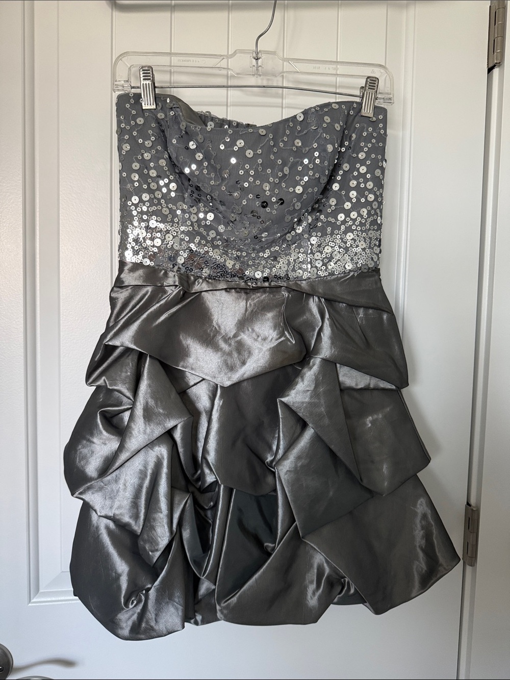 Trixxi Silver Sequin Embellished Dress